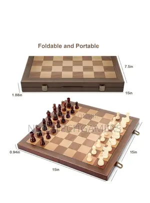 Magnetic Wooden Chess Set for Adults Kids 15'' Chess Board