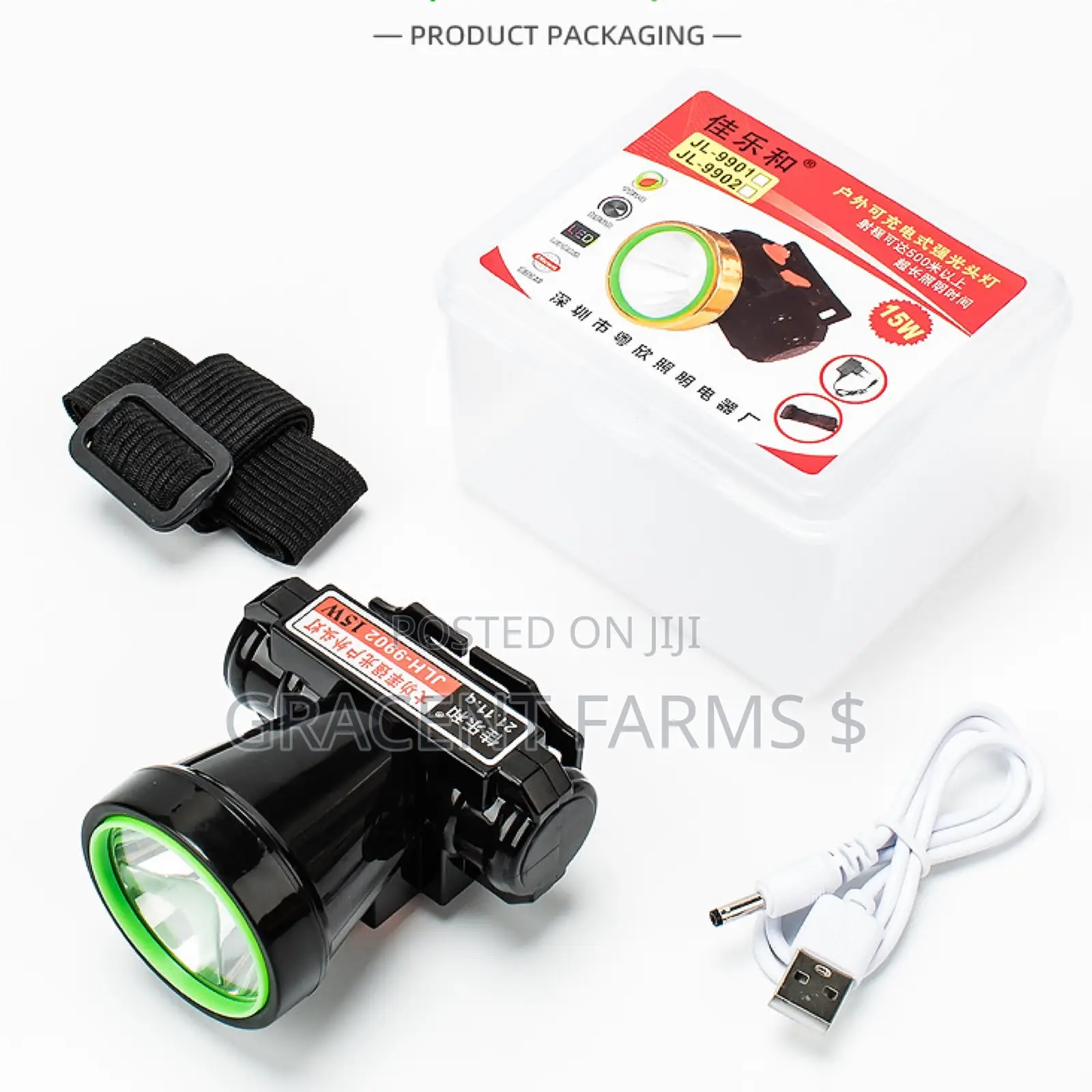 Rechargeable High-Power 15w Led Headlamp - (Type-C)