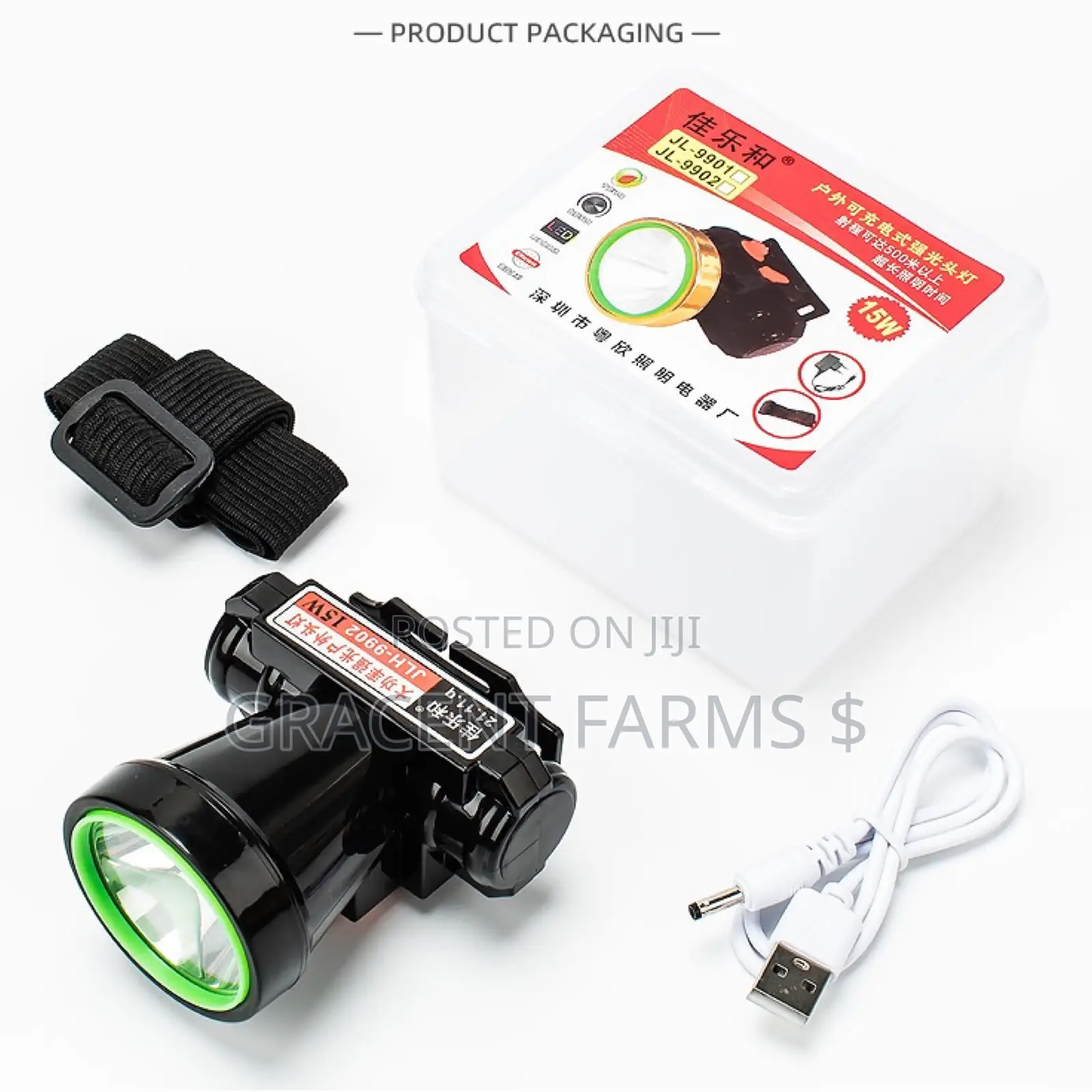 Rechargeable High-Power 15w Led Headlamp - (Usb)