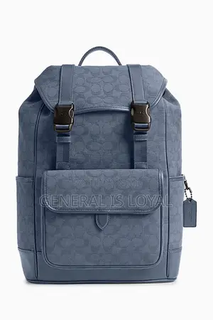 Navy Blue Coach Canvas Backpack