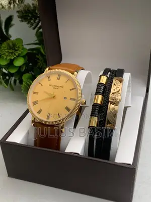 Patek Leather Watch in Box