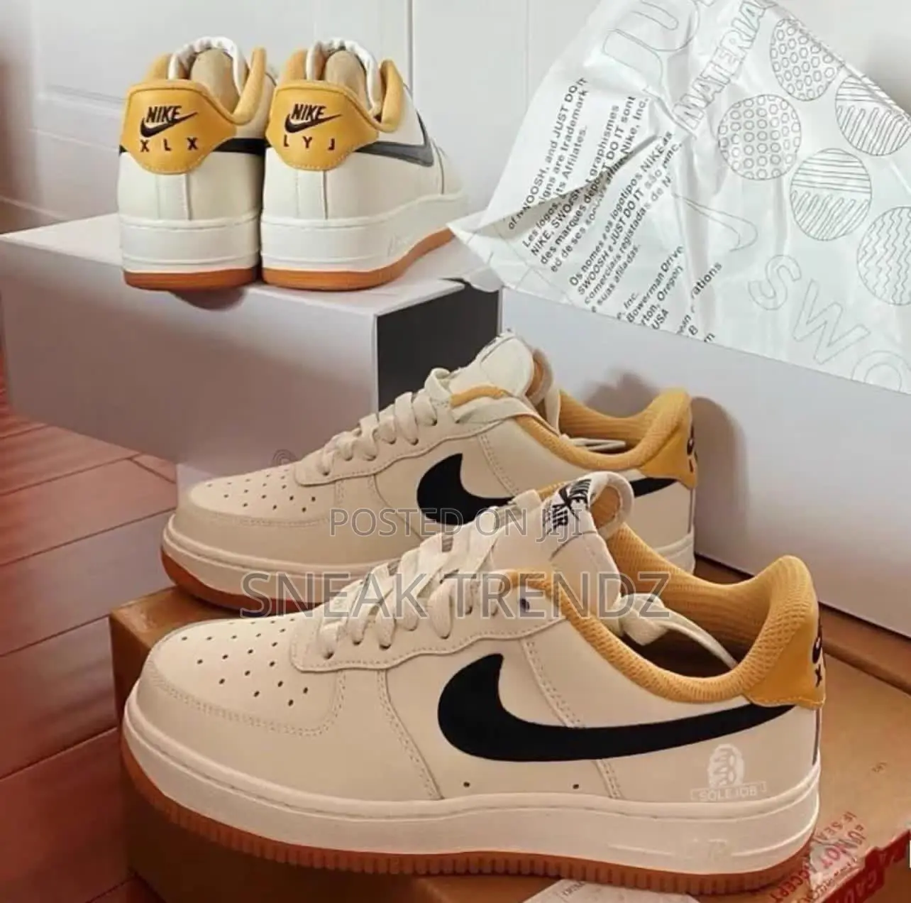 Original Nike Air Force 1 Brown Cream N Black