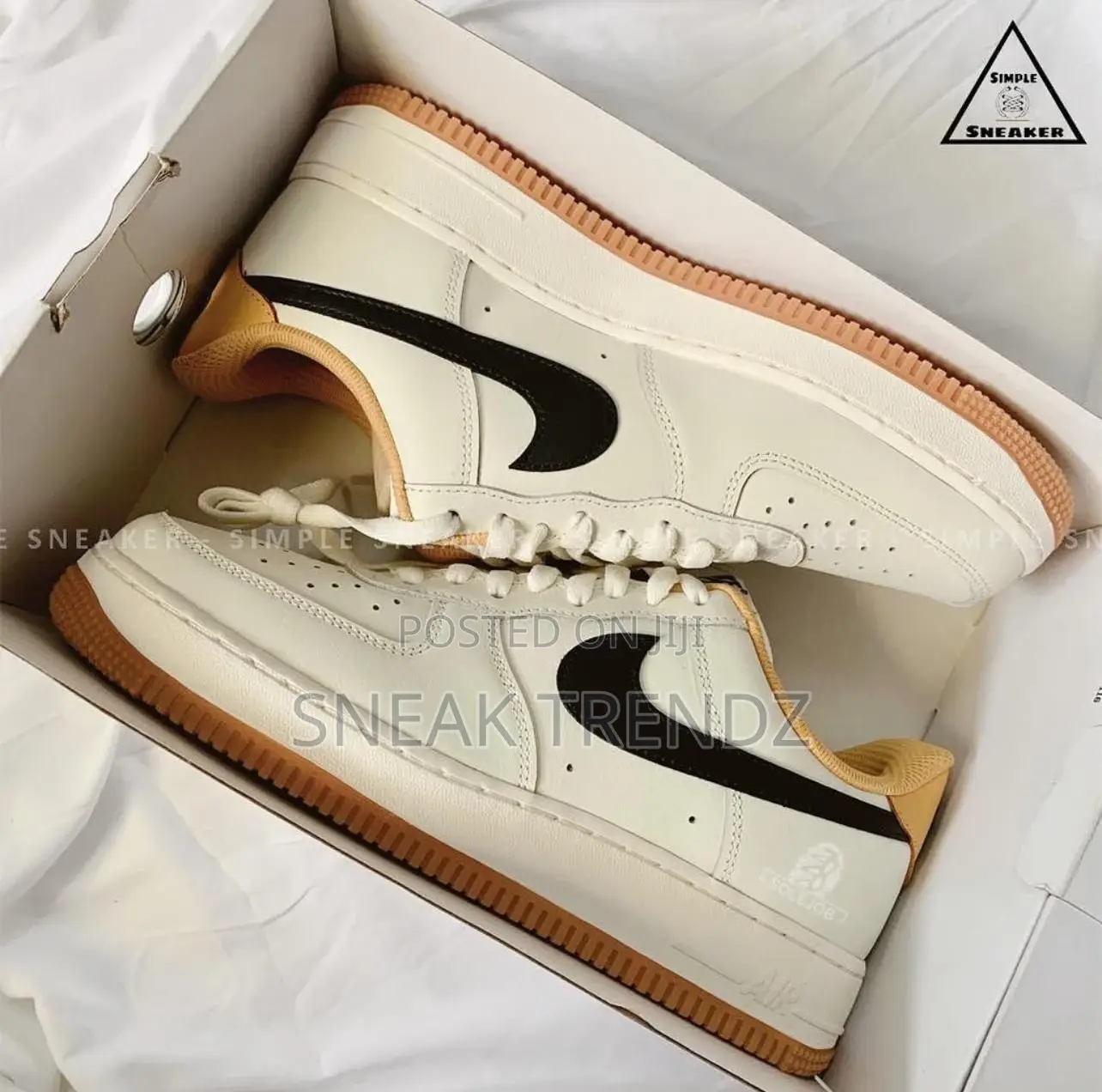 Original Nike Air Force 1 Brown Cream N Black