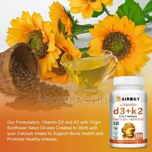 Airboy Vitamin D3+ 5000iu 100mcg for Strong Bones and Heart 60 Caps!