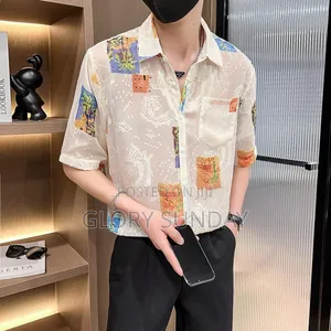 Photo - See Through Short Leaves Men's Shirts Available