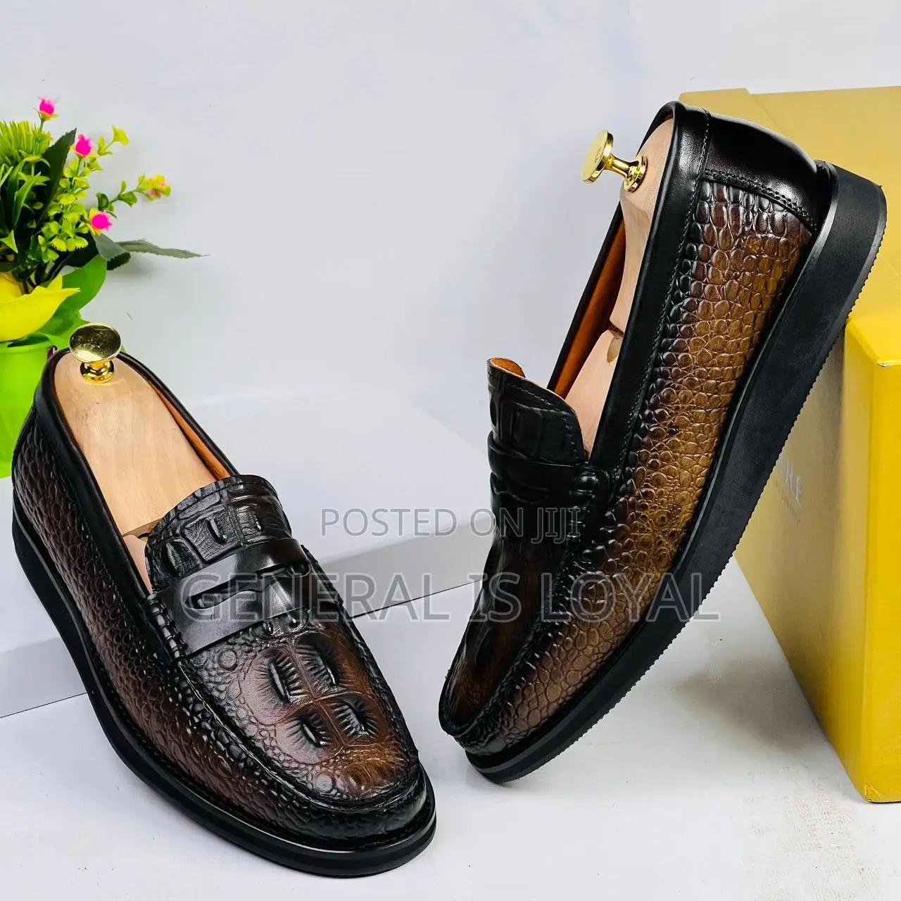 Billionaire Croc Dark Coffee Men’S Loafers