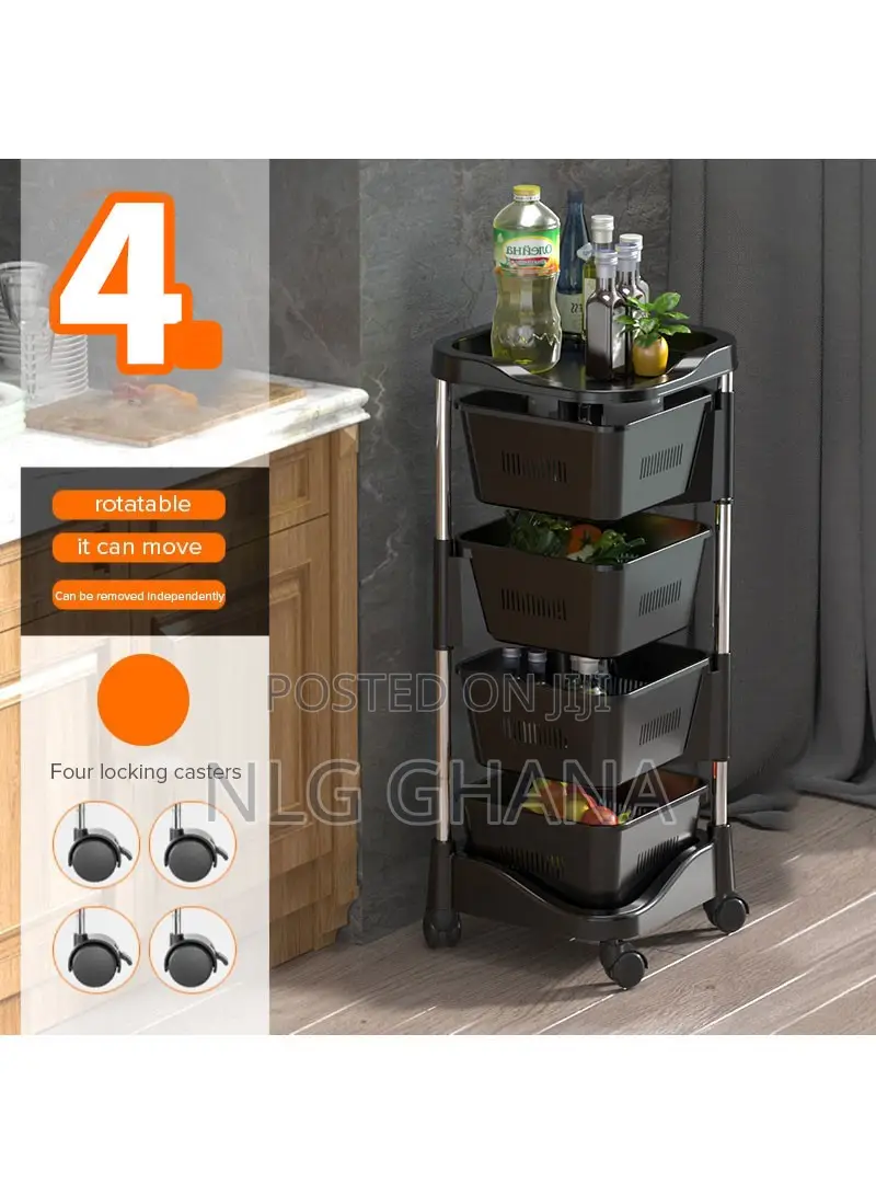 4-Tier Removable Square Rotating Rolling. Ghx3514