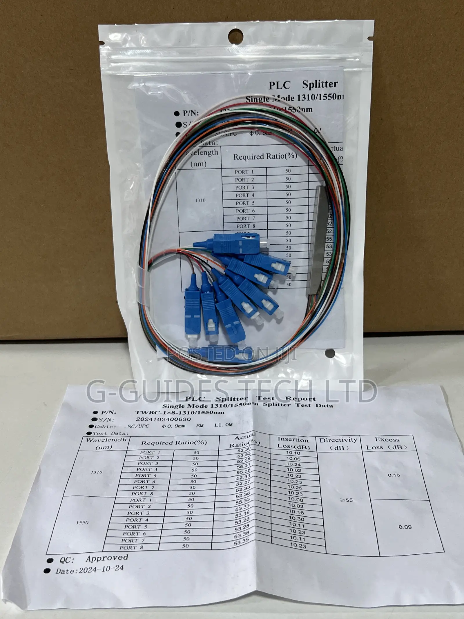 8-Port PLC Splitter Sc,Planar Lightwave Circuit Splitter 1x8