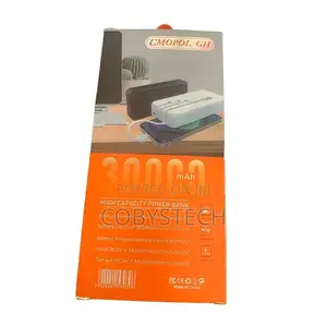 30,000mah Power Bank With Charging Cable - Black