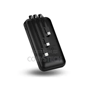 30,000mah Power Bank With Charging Cable - Black