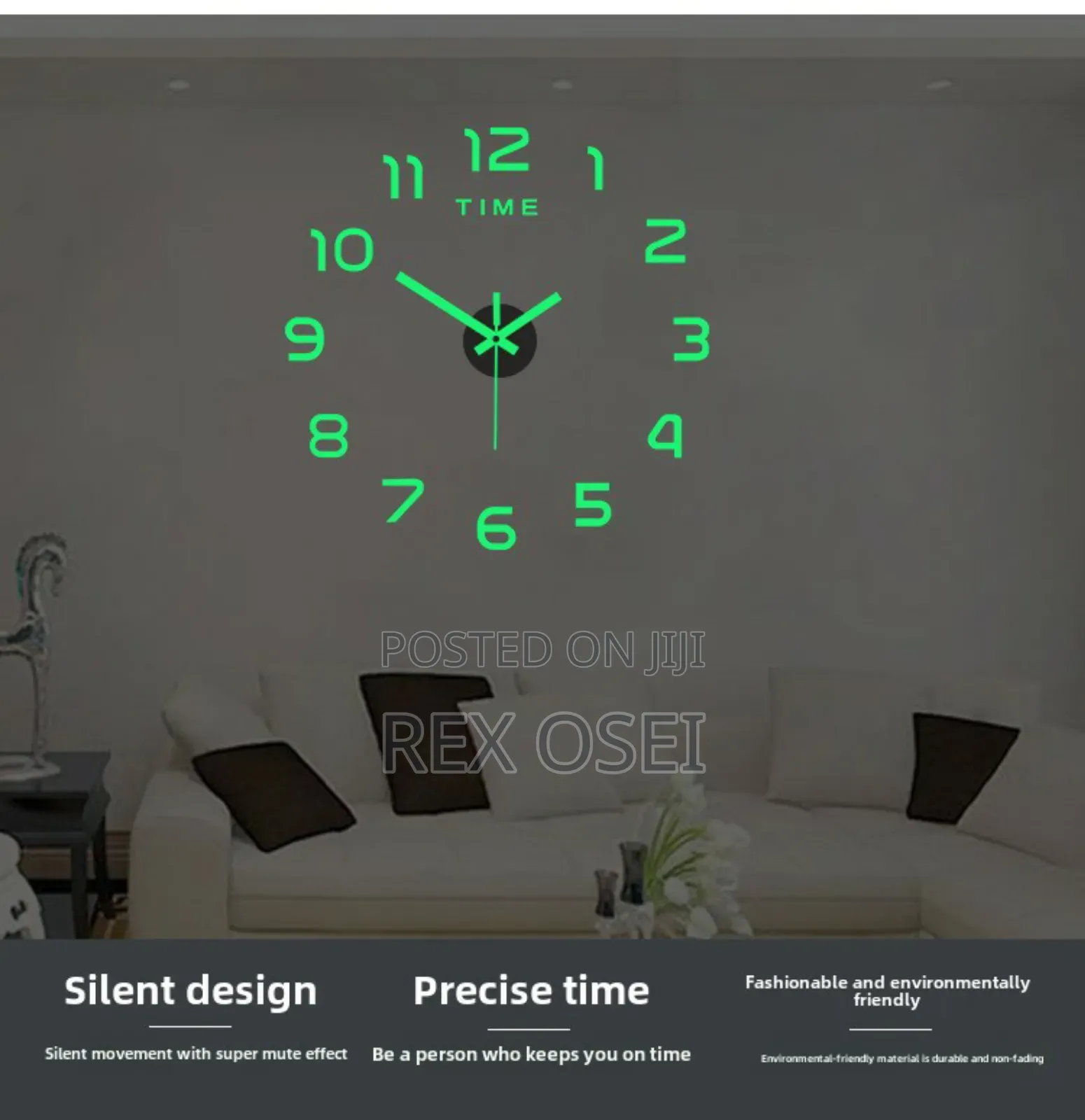 Luminous 3d Wall Clock Night Glow