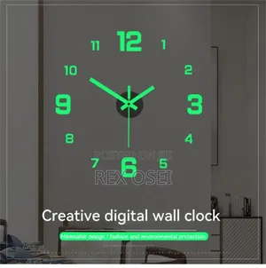 Luminous 3d Wall Clock Night Glow