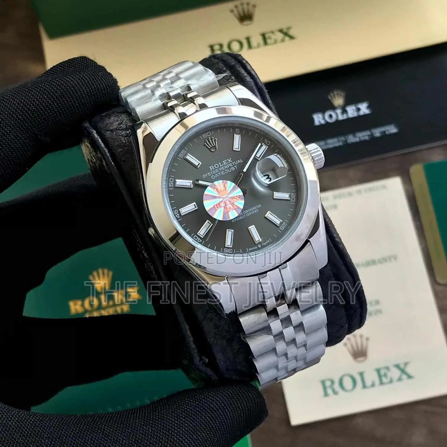 Rolex Date Just 41 Grey Dial Automatic Mens Watch