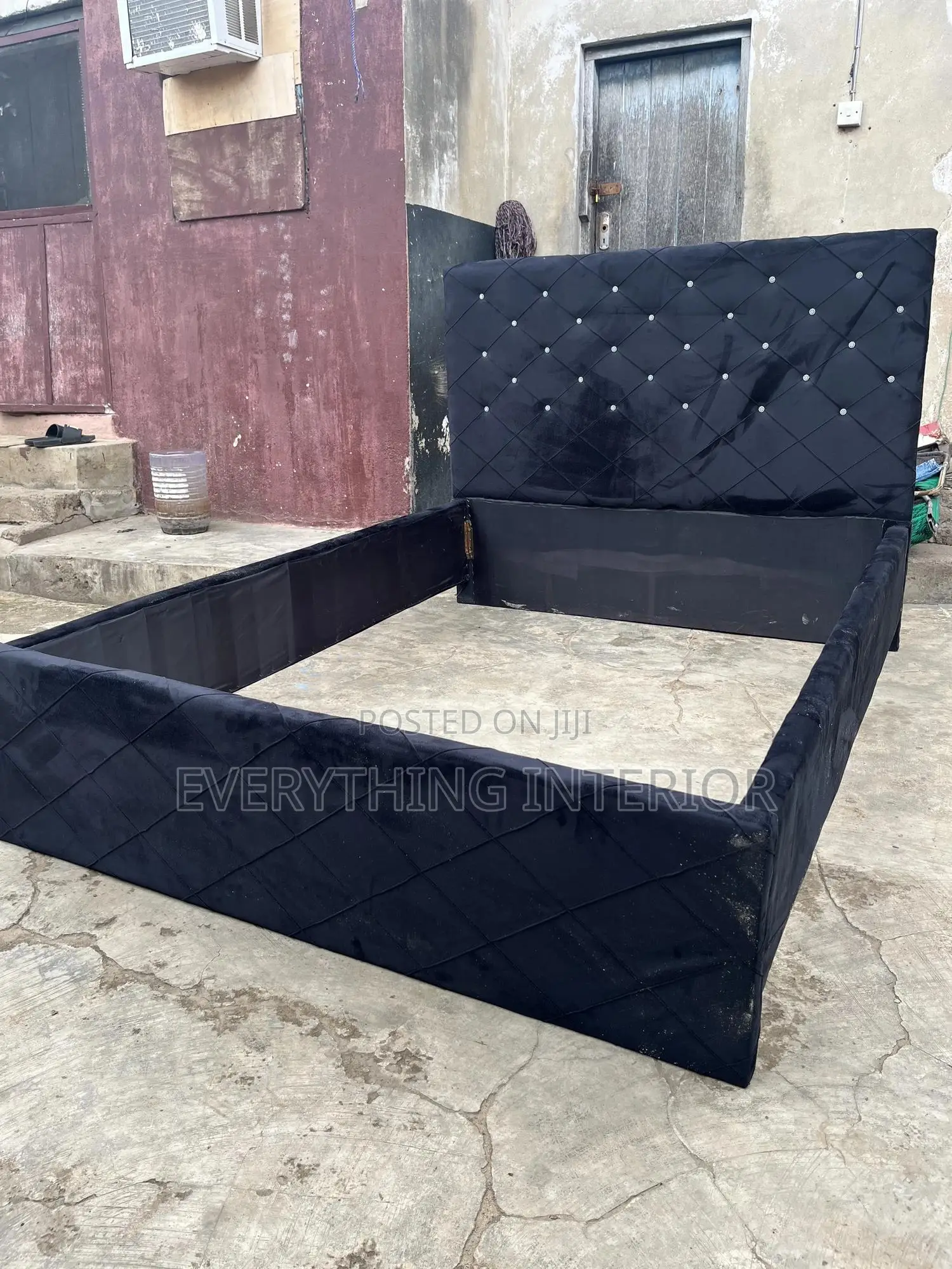 Brand New Double Bedframe Suede Fabric Black Color for Sale