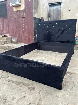 Brand New Double Bedframe Suede Fabric Black Color for Sale