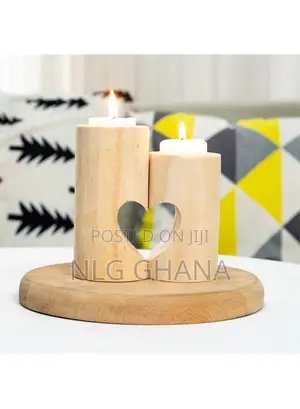2pcs / Set Valentine Day Heart Design Round Wooden.