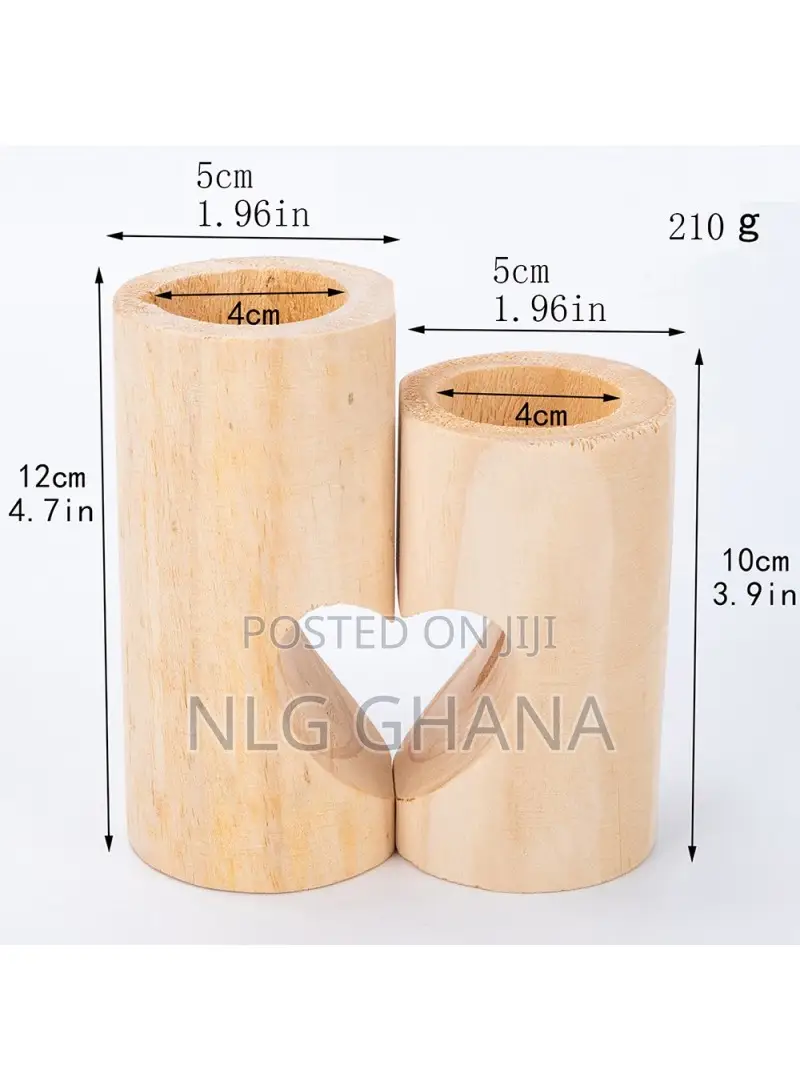 2pcs / Set Valentine Day Heart Design Round Wooden.