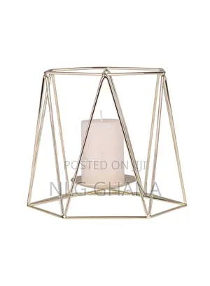 Iron Hollow Candle Holders Retro Geometric Design.