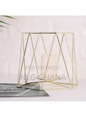 Iron Hollow Candle Holders Retro Geometric Design.