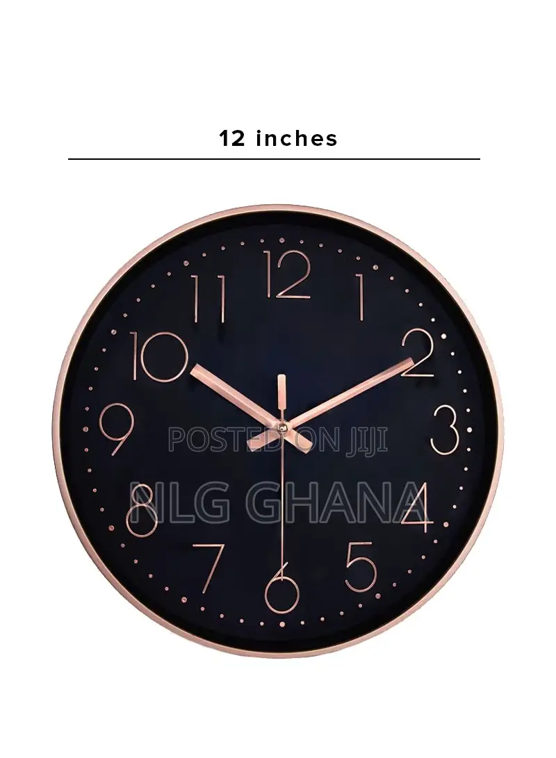 12" Stylish Battery-Operated Wall Clock Modern. Ghx4979