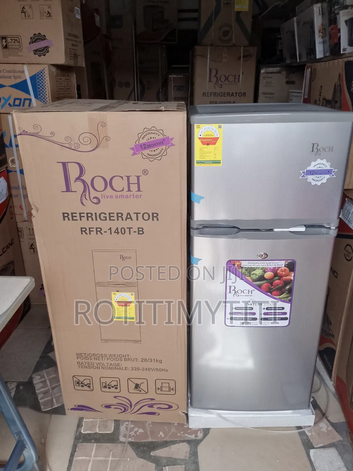 Very High Class Roch Refrigerator Top Freezer 117 Liters
