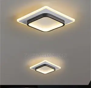 Square Black N White Ceiling Light With 3 Colors