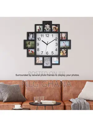 2-in-1 16inch Plastic Photo Frame Wall Clock. Tvx25039