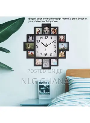 2-in-1 16inch Plastic Photo Frame Wall Clock. Tvx25039