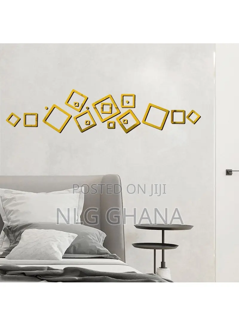 18 PCS/Set Acrylic Geometric Hollow Square Mirror.