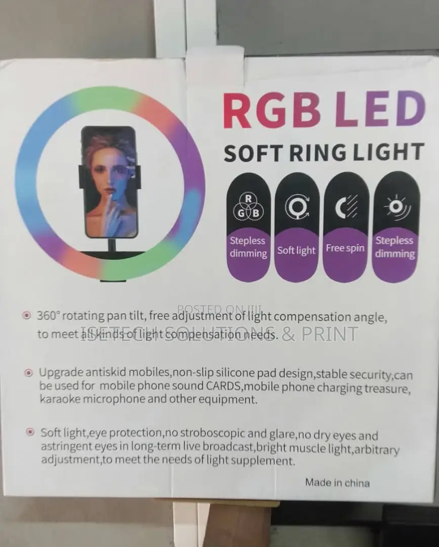 Ring Light Rgb 14inches With 3 Phones Holder