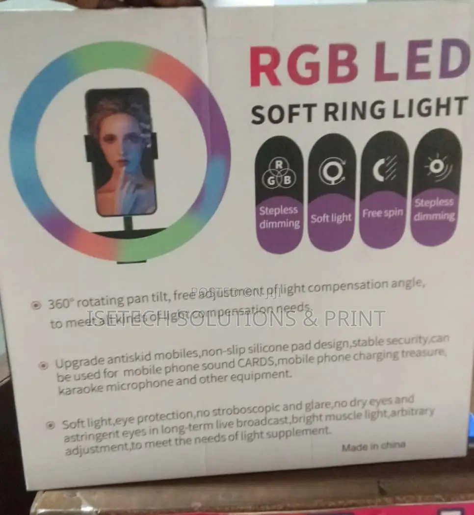 Ring Light Rgb 14inches With 3 Phones Holder