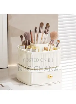 Rotating Makeup Organizer With Drawer, Cosmetic. Tvx27791