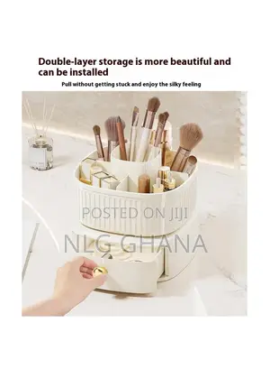 Rotating Makeup Organizer With Drawer, Cosmetic. Tvx27791