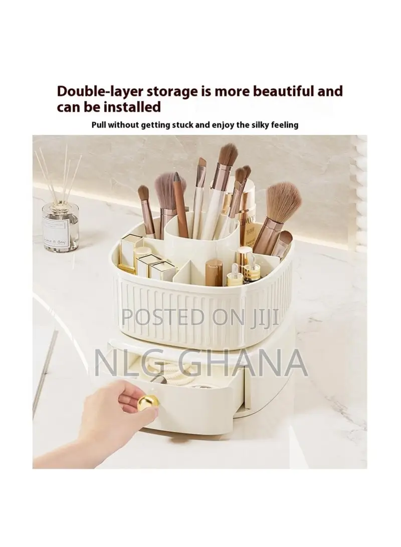 Rotating Makeup Organizer With Drawer, Cosmetic. Tvx27791