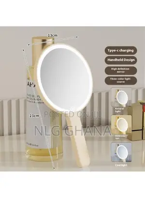 808 Handheld Led Makeup Mirror With 3 Color.