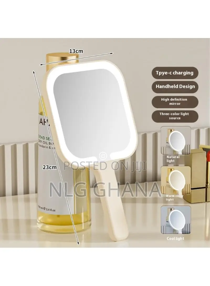 808 Handheld Led Makeup Mirror With 3 Color.