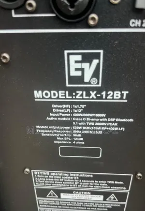 Electro-Voice ZLX-12bt 12" 1000w Bluetooth Powered Speaker.