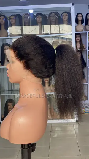 18 Inches Peruvian Remy Kinky Straight 360 Cap