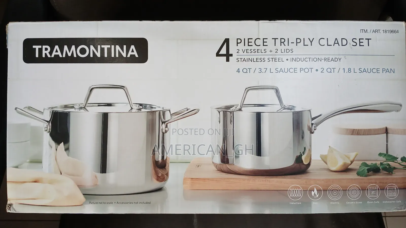 4 Pieces Tramontina Sauce Pan, 4qt and 2qt