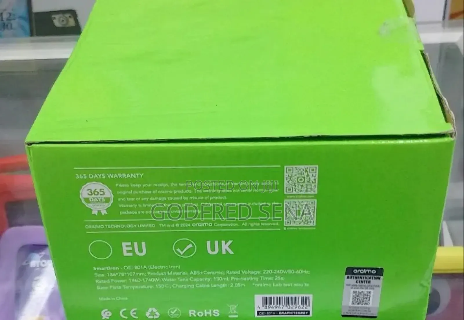 Oriamo Steaming and Ironing 2 in 1