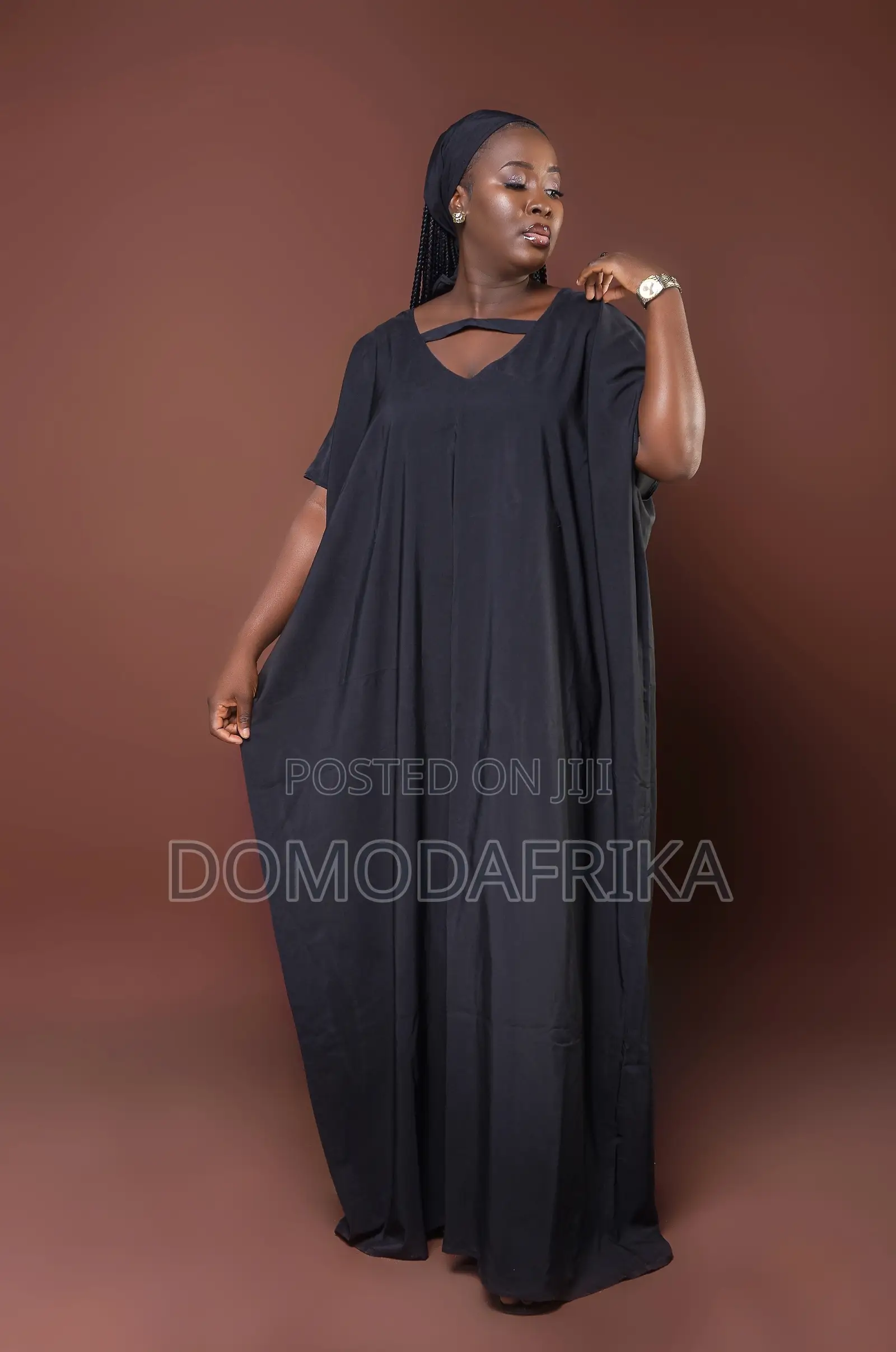 Black Long Boubou Comfortable Stylish Funeral Wear