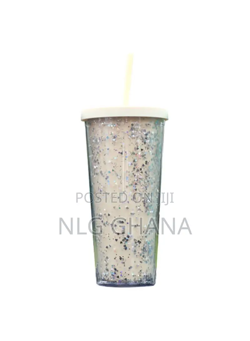 710ml Sequins Decor as Cold Drink Cup Double Wall.
