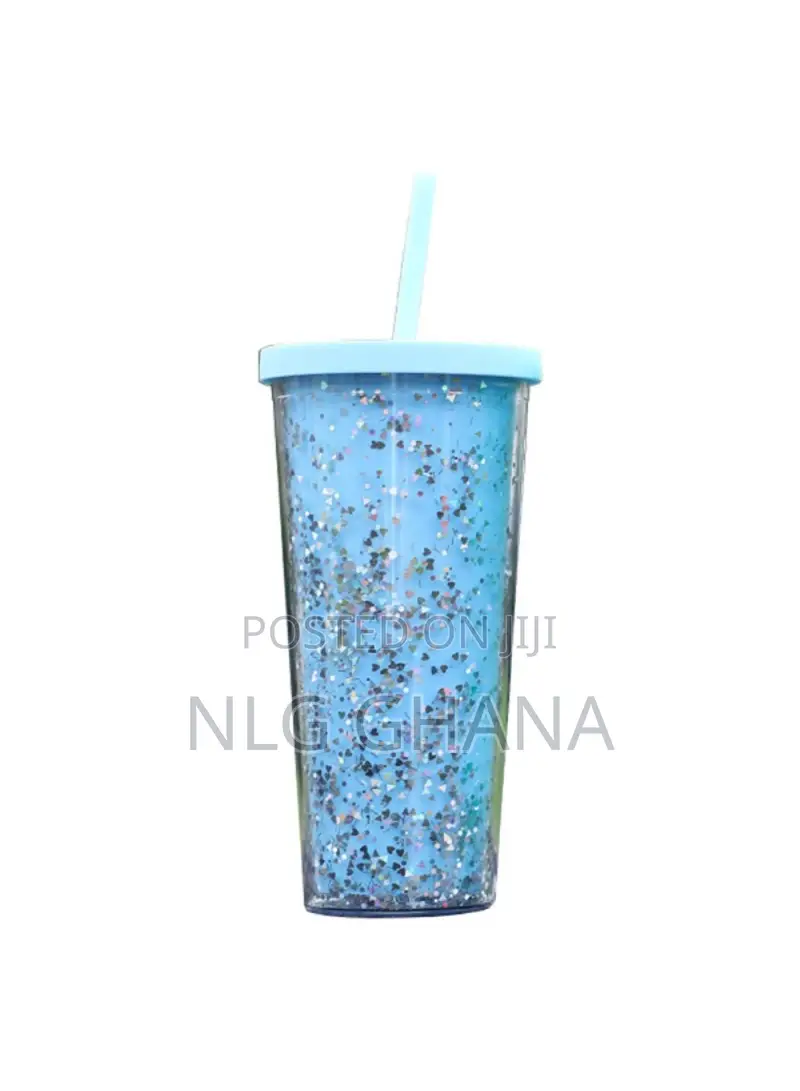 710ml Sequins Decor as Cold Drink Cup Double Wall.
