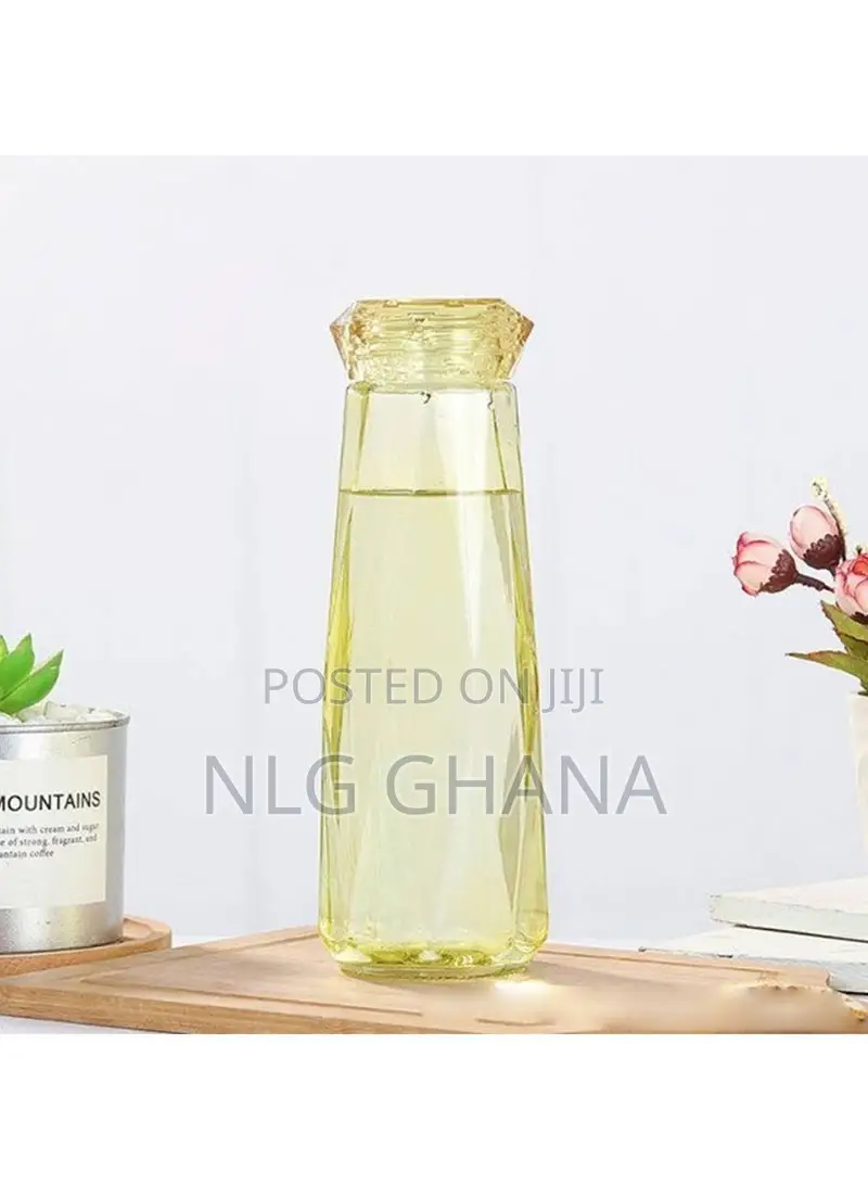 400ml Glass Water Bottle Diamond-Shaped Beverage. Tvx8194