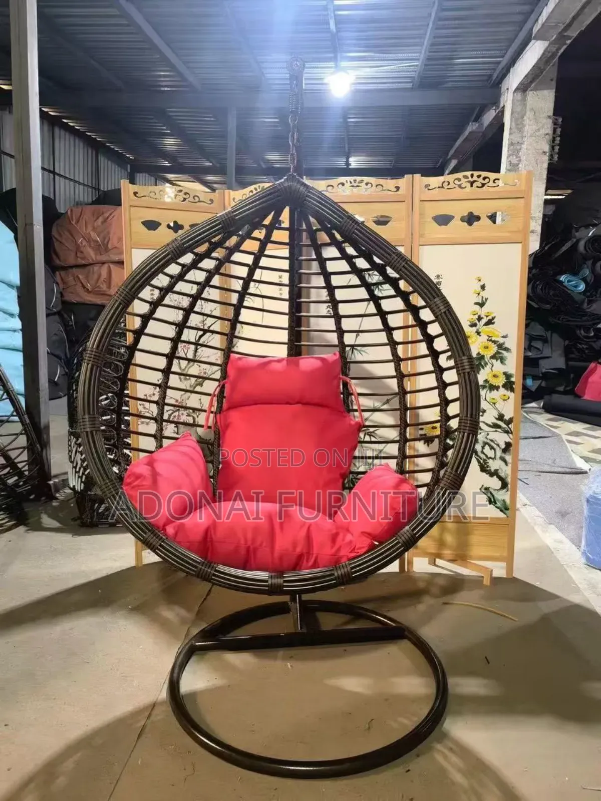 Swing Chair With Pillows (Brown)