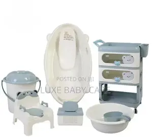 Baby Bath Tub Set With 3-Layer Cart