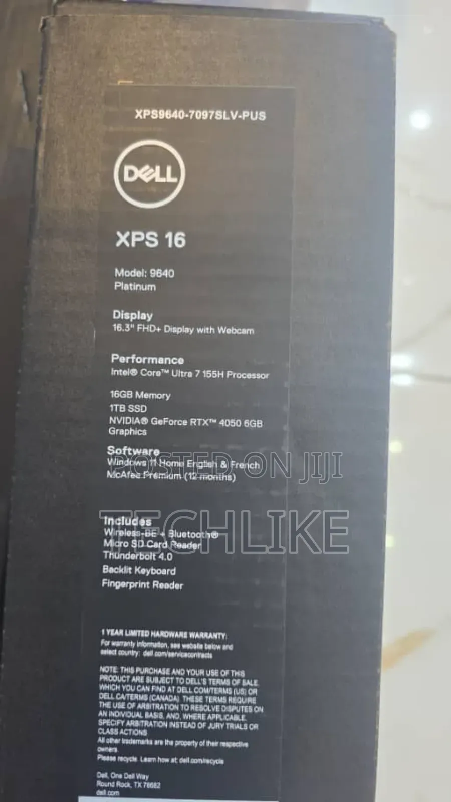 New Laptop Dell XPS 16 9640 16GB Intel Core Ultra 7 SSD 1T