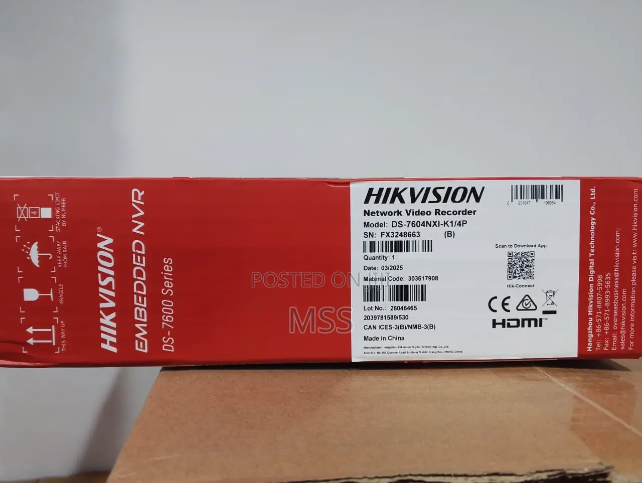 NVR 4ch Poe-Acusense (Ds-7604nxi--4p)