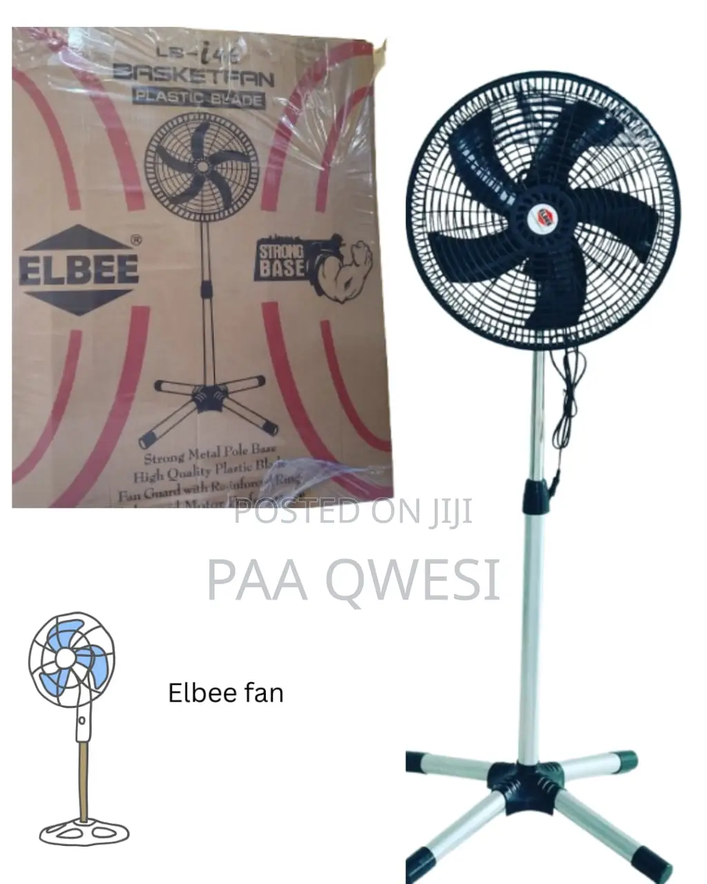 Elbee Powerful Standing Fan - Strong Airflow