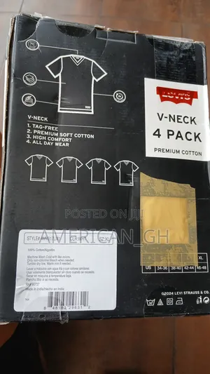 Levi's Premium Cotton v Neck, 4 Pack (Xl)